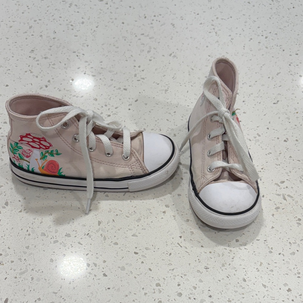 Kids Floral High-Top Sneakers
